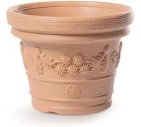 Pot en plastique - Jardinière de grande taille - Décoration d'extérieur - Matériau résistant au gel - Diamètre de 57 cm - Couleur terracotta