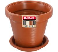 KADAX Pot de fleurs en plastique "Cieza", pot rond avec soucoupe, pot de plantes, 55 cm, terre cuite