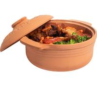 Pot en terre cuite ovale, 4 litres | Pot en terre cuite / cuiseur vapeur | Four romain en terre cuite | Pot pour une cuisson sans matière grasse et pour la cuisson du pain et des pâtisseries | Pot (4