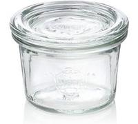 Weck Bocal de moule à bord arrondi Mini, Verre, transparent, 80 ml - Lot de 12