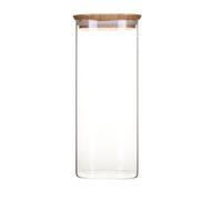 Pot en verre carré couvercle bambou 2,2L Pebbly