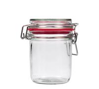 Pot en verre de 370 ml avec fermeture à levier, ouverture : fermeture à levier en fil métallique
