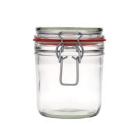 Pot en verre de 530 ml avec fermeture à levier, ouverture : fermeture à levier métallique