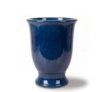 Pot grande taille d'extérieur ARTHUR 32x39cm bleu azur, fait main en terre cuite émaillée, résistant au gel