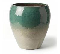 Pot grande taille d'extérieur LAFONTAINE2 67x68cm brume d'été, fait main en terre cuite émaillée, résistant au gel