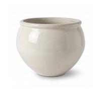 Pot grande taille d'extérieur LUTECE 53x43cm crème, fait main en terre cuite émaillée, résistant au gel