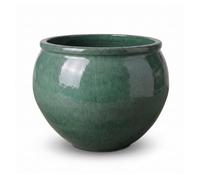 Pot grande taille d'extérieur LUTECE 53x43cm jade, fait main en terre cuite émaillée, résistant au gel