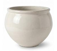Pot grande taille d'extérieur LUTECE 86x64cm crème, fait main en terre cuite émaillée, résistant au gel