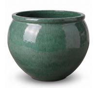 Pot grande taille d'extérieur LUTECE 86x64cm jade, fait main en terre cuite émaillée, résistant au gel