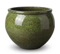 Pot grande taille d'extérieur LUTECE 86x64cm vert tropical, fait main en terre cuite émaillée, résistant au gel