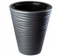Pot KADAX avec insert, pot rond, 40 cm, anthracite