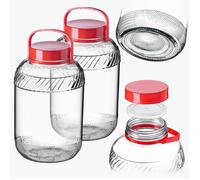 Bocal en verre KADAX de 12 L avec couvercle et poignée pour la conservation du chou, lot de 2