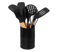5five - pot métal noir à ustensiles avec 7 accessoires