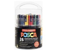 Posca Marqueurs à pigment Pack XL Classique 26 marqueurs PC3M/PC5M 12 pointes de rechange