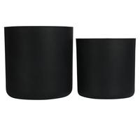 Pot pour bonsaï et plantes - Pot de culture pour balcon et intérieur - Aspect pierre texturée - Céramique - Grande capacité - Noir