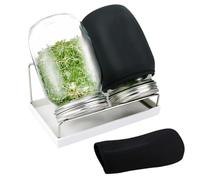 Pot pour la germination de pousses | Large ouverture avec couvercles en en acier inoxydable - Kit de culture de pousses à la maison | Pour salon, cuisine, balcon, fruits secs, céréales, brocoli