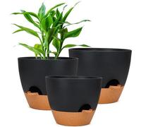Pot pour orchidées avec système d'arrosage automatique et socle, pour l'intérieur et l'extérieur - pot pour orchidées en plastique à économie d'eau - grand format