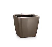 Lechuza - Pot d'intérieur Premium Quadro LS 35 - Réserve d'eau intégrée - Taupe - 35×35×33 cm