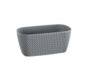 Pot rectangulaire 7,4L Prosperplast Splofy en plastique gris, 39,7 (L) x 18 (l) x 14,5 (H) cm
