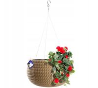 Pot suspendu KADAX, lampe à fleurs, pot à plantes suspendu, 32 cm, beige