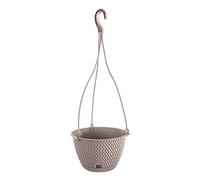 Pot suspendu rond 4,8L Prosperplast Splofy W rond en plastique couleur mocca, Ø27 x 16,6 cm
