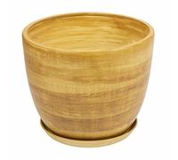 Pot tonneau Pot de fleurs en céramique avec soucoupe rond 7 tailles 6 couleurs