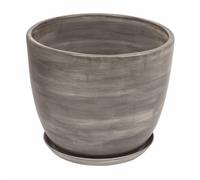 Pot tonneau Pot de fleurs en céramique avec soucoupe rond 7 tailles 6 couleurs
