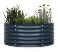 Blumfeldt Jardinière Surélevée High Grow Demi-Cercle, 200L en Acier Galvalume Antirouille & Gel, Design Ergonomique 43cm, Montage Facile – Pour Fleurs & Légumes