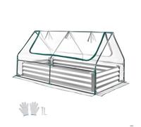 Potager surélevé en métal - DUOKU - YJ-ZZC016 - 180x90x30 cm - Bâche PE 185x95x90 cm - Kit 3-en-1