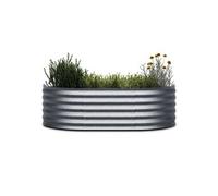 blumfeldt High Grow Extended Jardinière Surélevée, 300L en Acier Galvalume Résistant à la Rouille & Gel, Design Semi-Circulaire Ergonomique 150x43x60 cm, Facile à Monter pour Fleurs & Légumes
