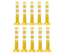 Poteau/Cone de Signalisation, 75cm Cônes De Stationnement en Plastique avec Kits De Vis, 10 8 6 5 4 2 Pack Poteau De Délimitation De Sécurité pour Les Routes, Les Chantiers Et Les Parkings(Yellow,10