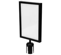 Poteau de Cadre de Barrière Noir en Métal, Support D’affichage Vertical | Poteaux de Guidage, Garages et Couloirs, Structure Professionnelle, Surface Brillante, Panneau Portrait