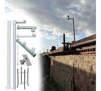 Poteau de caméra de sécurité réglable en métal de 2 à 6 m, poteau de surveillance en acier galvanisé avec 4 supports, pieds amovibles pour caméras de vidéosurveillance PTZ dôme, porche d'école