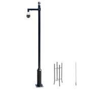 Poteau de caméra de vidéosurveillance universel 3 m monté en métal pour moniteur de surveillance Noir Pour usage domestique et Fac