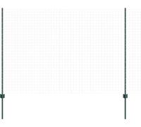 Poteau de clôture enchâssé 44 pcs Vert 200 cm