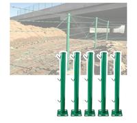 Poteau De Clôture Vert Pour Fil Barbelé Avec Platine De Fixation, Support De Clôture De Sécurité En Acier Galvanisé Pour Surface Bétonnée (fermes, Jardins)(120cm/47.2in)