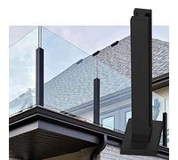 Poteau de garde-corps en verre noir, panneaux de clôture de piscine extérieure poteau/poteau de balustre avec base carrée, système de colonne de rail de pont clip en verre facile à installer, fin