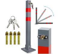 Poteau de parking Bandes réfléchissantes Borne de stationnement Cour Garage Visible Entrée 67 cm Métal Réfléchissant Métallique
