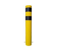 Poteau de protection contre les chocs - En acier - Diamètre 42,4 x 1200 mm - Jaune/noir - À sceller dans le béton