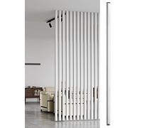 Poteau de séparation autonome - Parti rétractable en bois pour bureau, chambre d'enfant et espace pour animaux domestiques - Grand 2,4 m, 2,3 m, 2,2 m, 2,1 m - Décoration noire et blanche