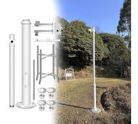 Poteau de surveillance pour caméra de sécurité - Support et fixation pour caméra, poteau de surveillance extérieure avec boîte de jonction et trou de câblage pour lampadaires solaires, (Blan