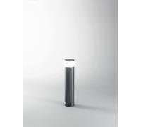Poteau d'Extérieur en Aluminium Graphite avec Double Prise Schuko Intégrée, Diamètre 10,5 cm et Hauteur 48 cm, Protection IP44 de Marque Perenz