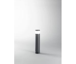 Poteau d'Extérieur en Aluminium Graphite avec Double Prise Schuko Intégrée, Diamètre 10,5 cm et Hauteur 48 cm, Protection IP44 de Marque Perenz