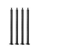 VEVOR Poteau de garde-corps pour câbles, lot de 4, 1067x50,8x50,8 mm, trou horizontal pré-percé, acier inoxydable SUS304, support horizontal courbé, pour main courante, balustrade, noir, 4JZLGZXHS106U