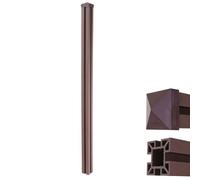 Poteau Wpc Sarthe-Clôture Wpc, Poteau Pilier, Système Enfichable 240cm, Brun Marron