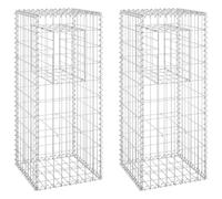 Poteaux à panier de gabion 2 pcs 40x40x100 cm Fer