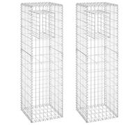 Poteaux à panier de gabion 2 pcs 40x40x140 cm Fer