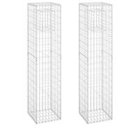 Poteaux à panier de gabion 2 pcs 40x40x180 cm Fer