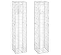 Vidaxl Poteaux À Panier De Gabion 2 Pcs 40x40x180 Cm Fer
