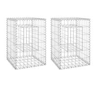 Poteaux à panier de gabion 2 pcs 40x40x60 cm Fer